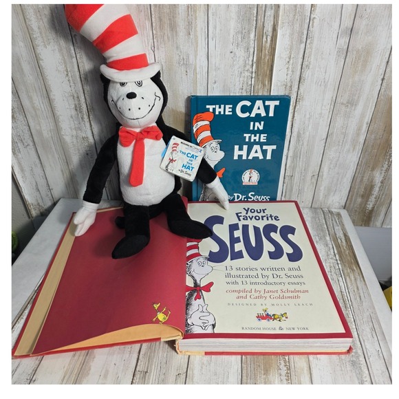Dr. Seuss Other - Dr Seuss Cat in the Hat Plush & Book Set Your Favorite Seuss Treasury 13 Stories